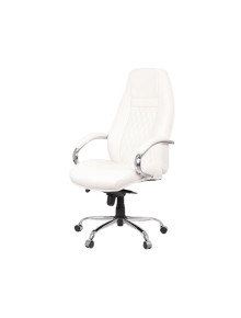Кресло АКЛАС Луизиана MB (GB-242CC) Белый (Кожа Lux LC-W)