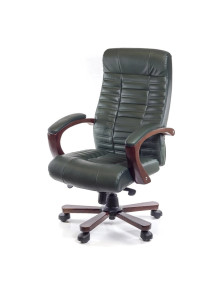Крісло АКЛАС Атлант EX MB Зелений (Шкіра Lux LC-green)
