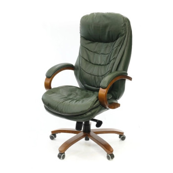 Кресло АКЛАС Валенсия Soft EX MB Зеленый (Кожа Lux LC-green)