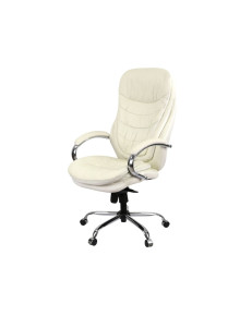 Крісло АКЛАС Валенсія Soft CH MB Білий (Шкіра Lux LC-W)