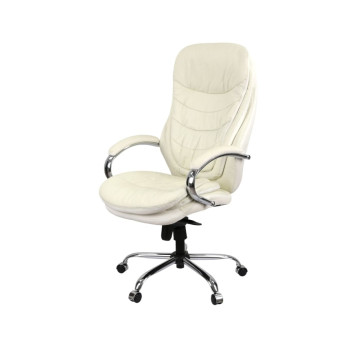 Крісло АКЛАС Валенсія Soft CH MB Білий (Шкіра Lux LC-W)