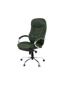 Крісло АКЛАС Валенсія Soft CH MB Зелений (Шкіра Lux LC-green)
