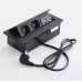 Врізний подовжувач з USB WISTOPH WP201 на 2 розетки+2USB Black